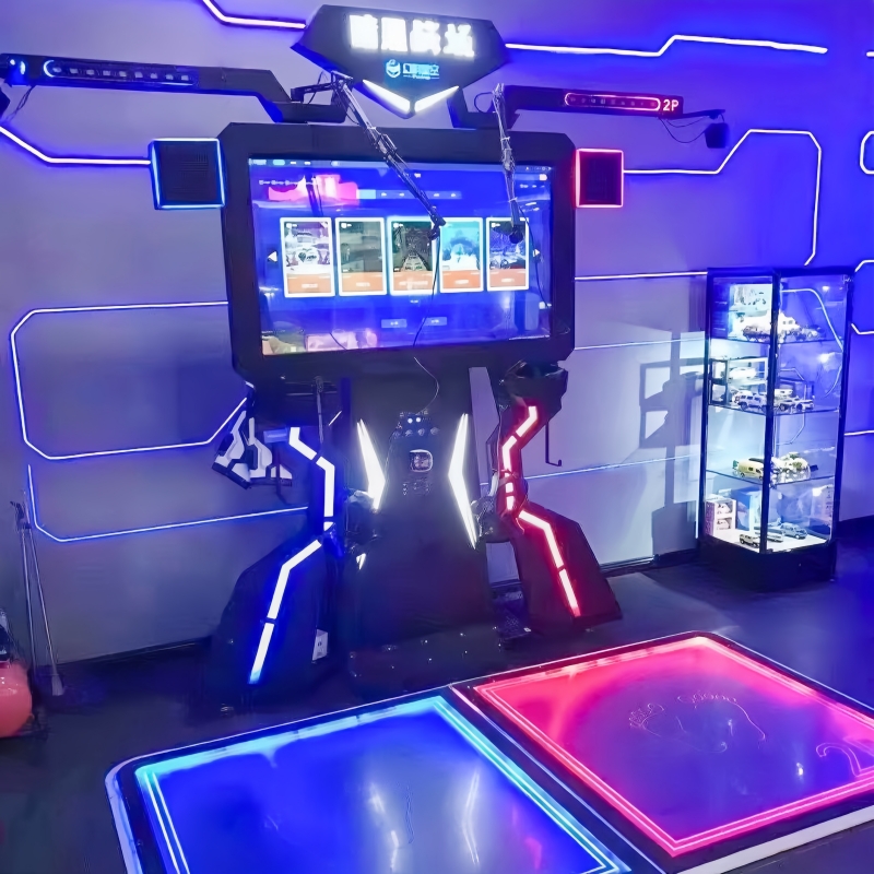 Virtual Reality Running Machine VR თამაშის მანქანა ორმაგი მოთამაშე ვირტუალური რეალობის იარაღის სროლის ...